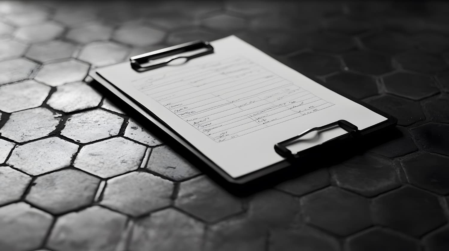 Clipboard with an intake form